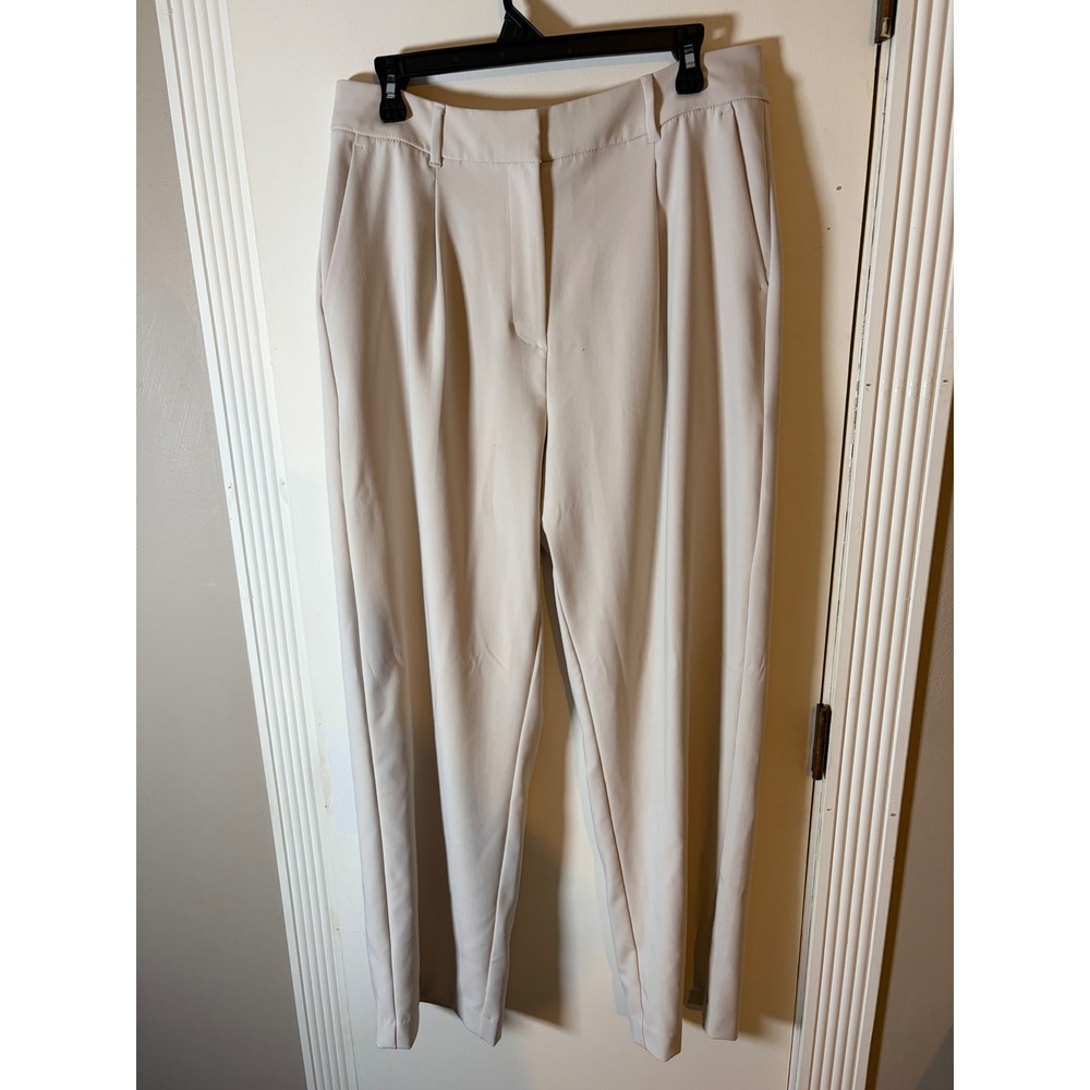 Old Navy Taylor Wide Leg Trousers Extra High-Rise Pleated Beige Pants Large